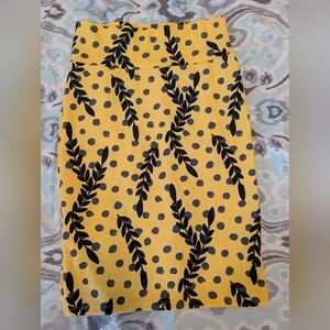 Yellow and Black Patterned Women's Skirt